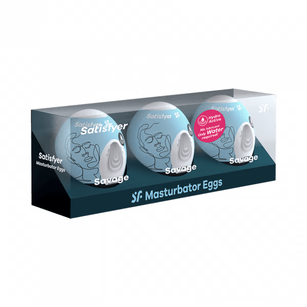 Masturbator Egg 3er Set (Savage) Light Blue