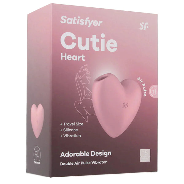 Satisfyer Cutie Heart Air Pulse Lay-On Vibrator - Light Red