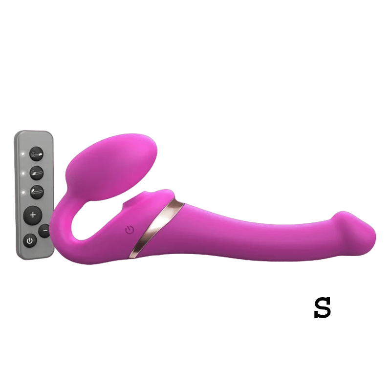 MULTI ORGASM BENDABLE STRAP-ON - S - FUCHSIA