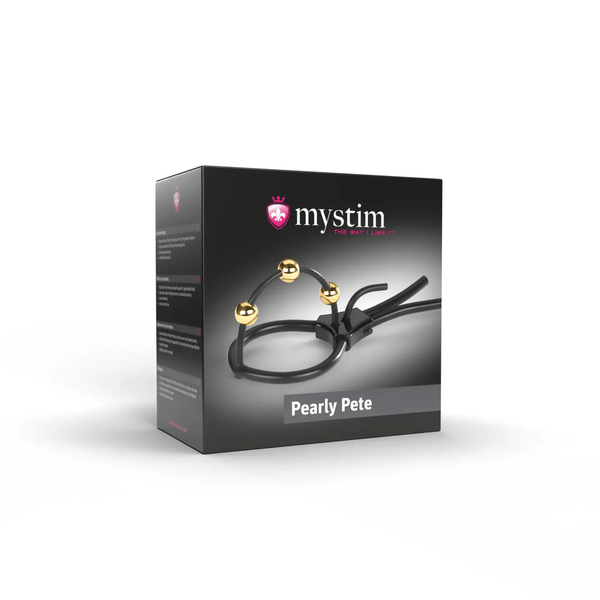 Mystim Pearly Pete - Corona Strap with golden balls