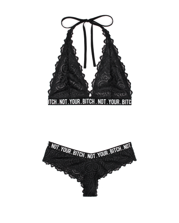 Not Your Bitch Bralette & Cheeky Panty Set