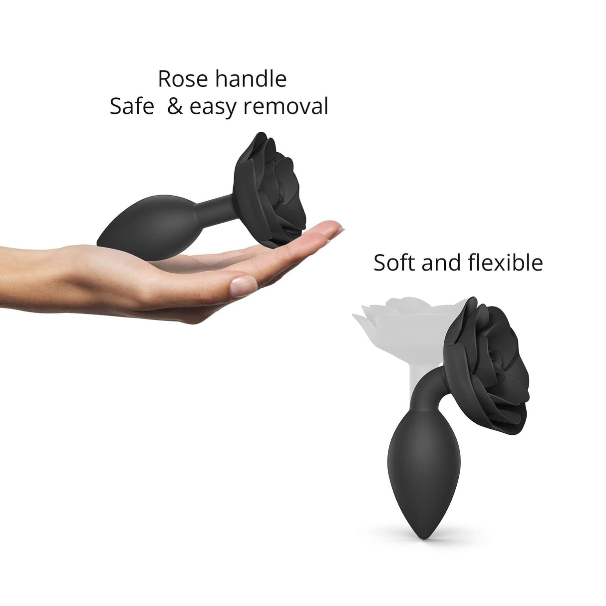 OPEN ROSES L Anal Plug - Black Onyx