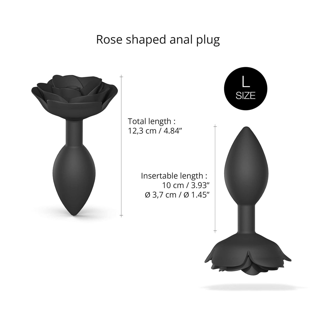 OPEN ROSES L Anal Plug - Black Onyx