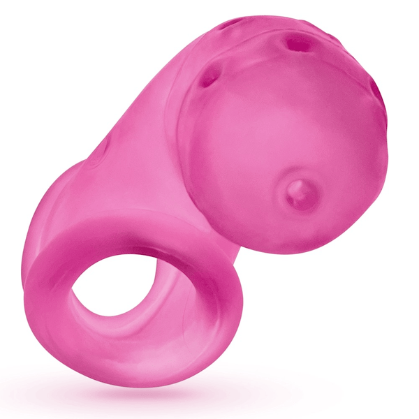 OXBALLS AIRLOCK Air-Lite Vented Chastity Cage — Pink Ice