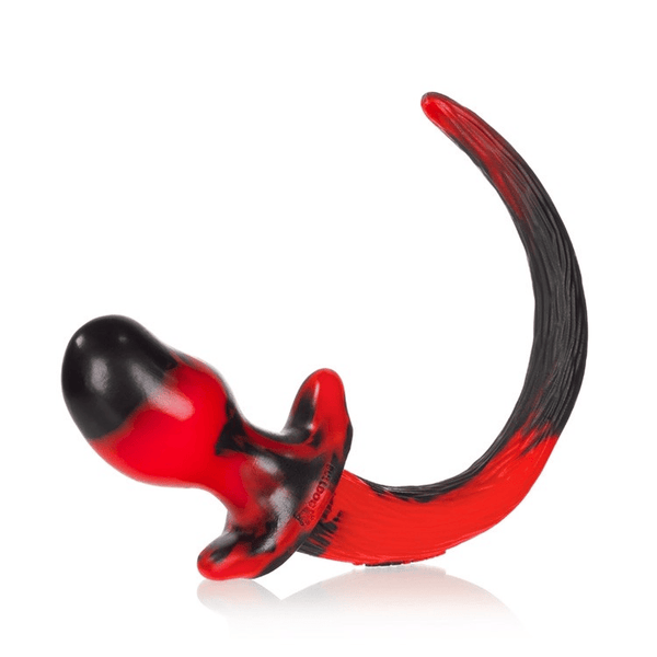 OXBALLS BEAGLE Red Swirl Medium Puppy Tail Butt Plug