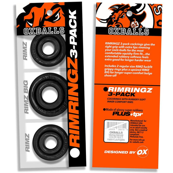 OXBALLS RIMRINGZ Black 3-Pack Cock Rings