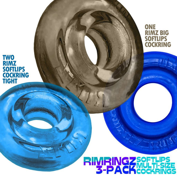 OXBALLS RIMRINGZ Cool Blues 3-Pack Cock Rings