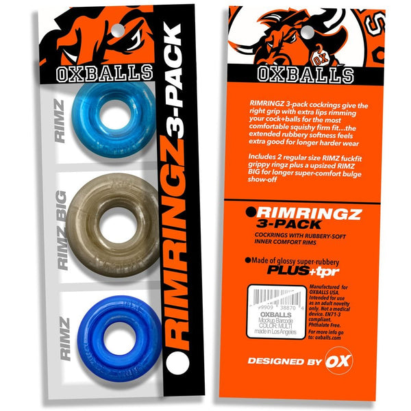OXBALLS RIMRINGZ Cool Blues 3-Pack Cock Rings