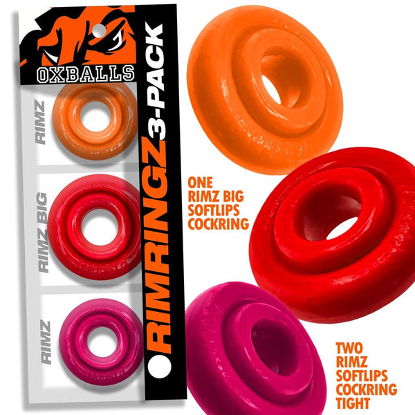 OXBALLS RIMRINGZ Fire Hots 3-Pack Cock Rings