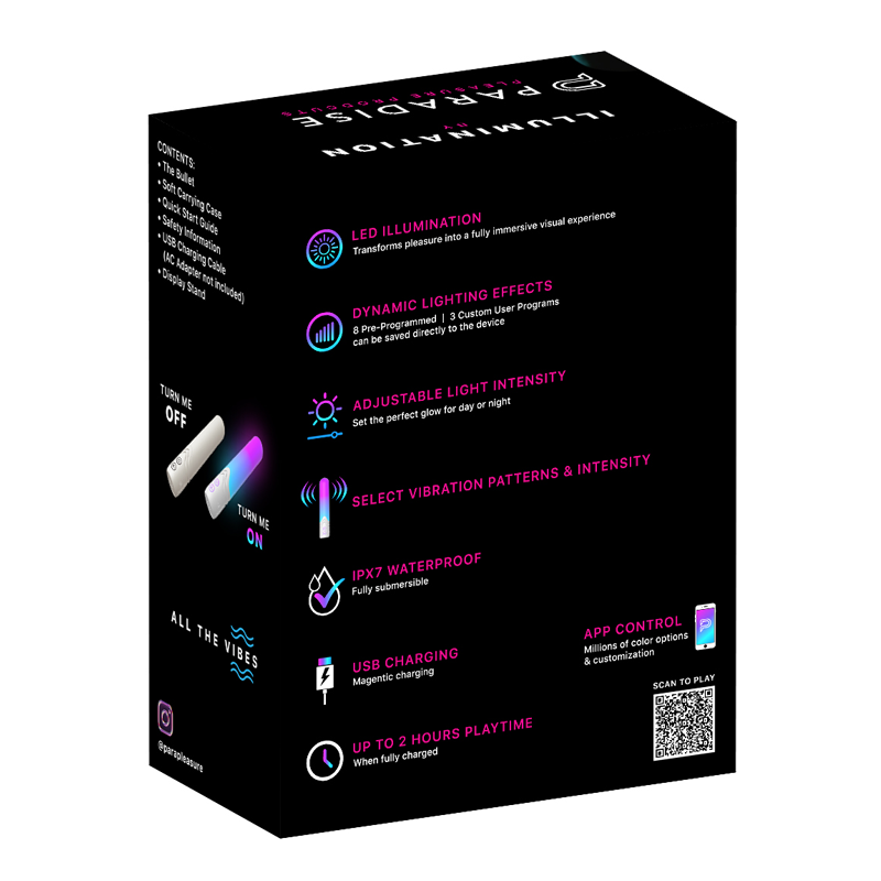 Paradise Illumination The Bullet – App-Controlled LED Bullet Vibrator