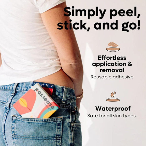 Pastease Everyday® Silicone Reusable Adhesive Nipple Covers w Travel Box - Sand - Small (A-C cups)