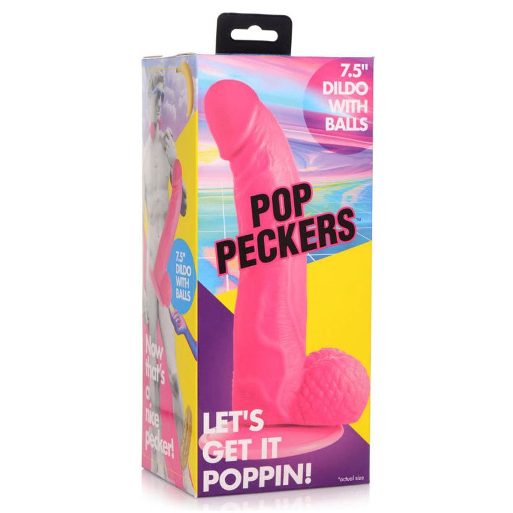 POP 7.5" Dildo with Balls - Pink