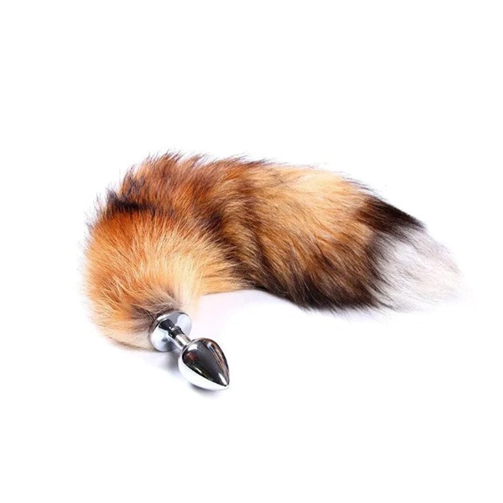 Real Fox Tail Butt Plug - Small - Brown