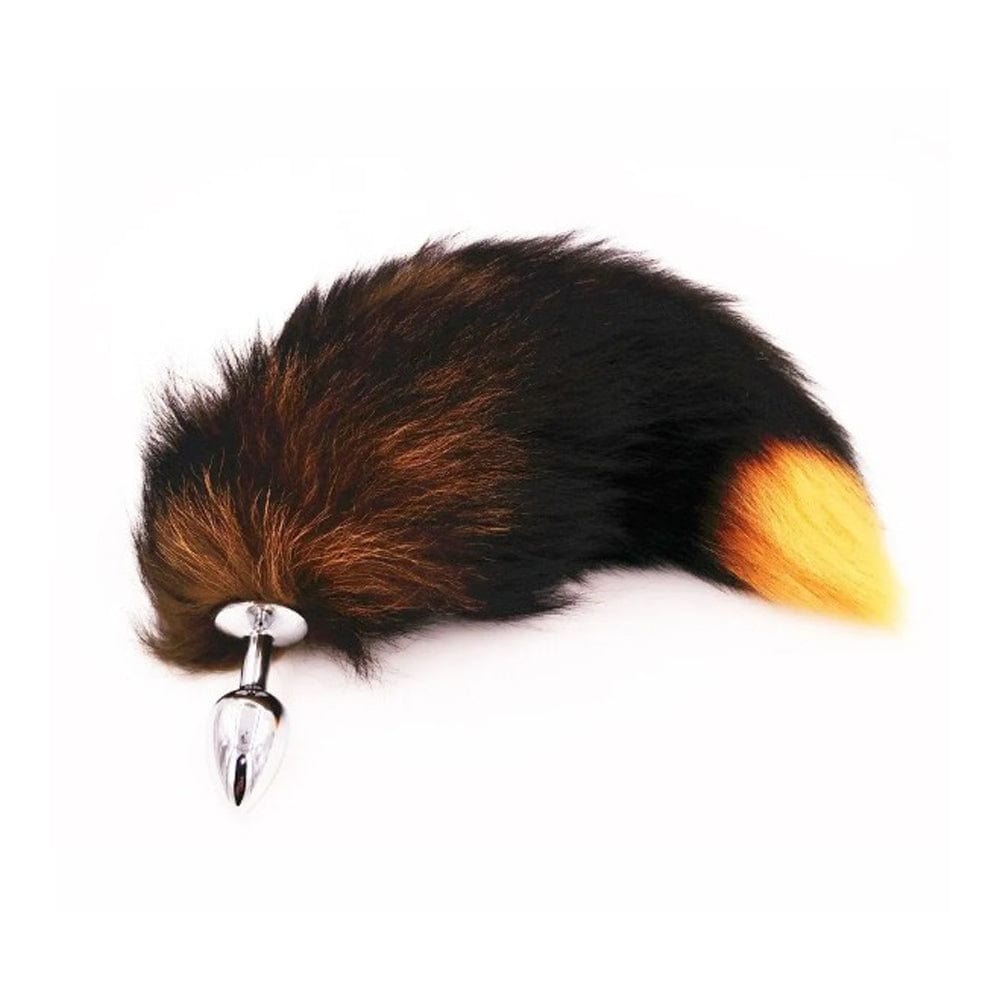 Real Fox Tail Butt Plug - Small - Orange