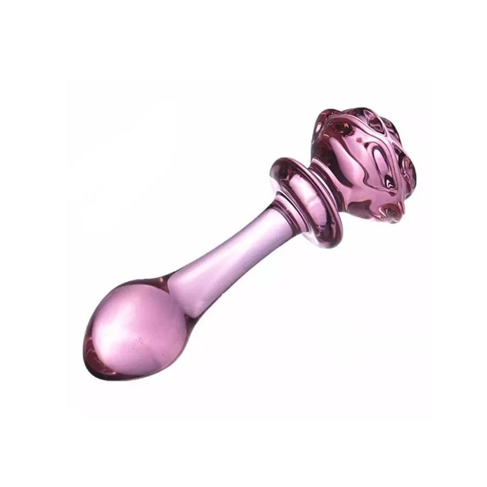 Rose Glass Dildo - Single Head