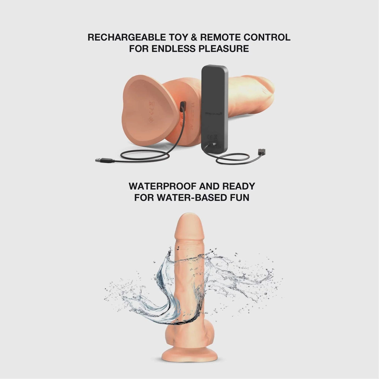 Rotating & Vibrating Realistic Large Dildo - Vanilla