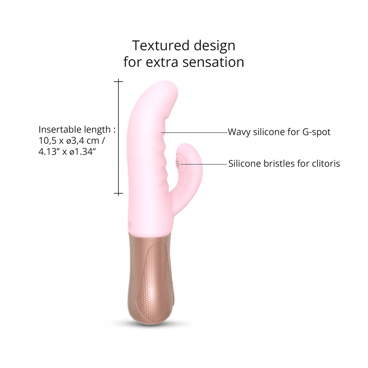 SASSY BUNNY Rabbit Thrusting Vibrator - Baby Pink