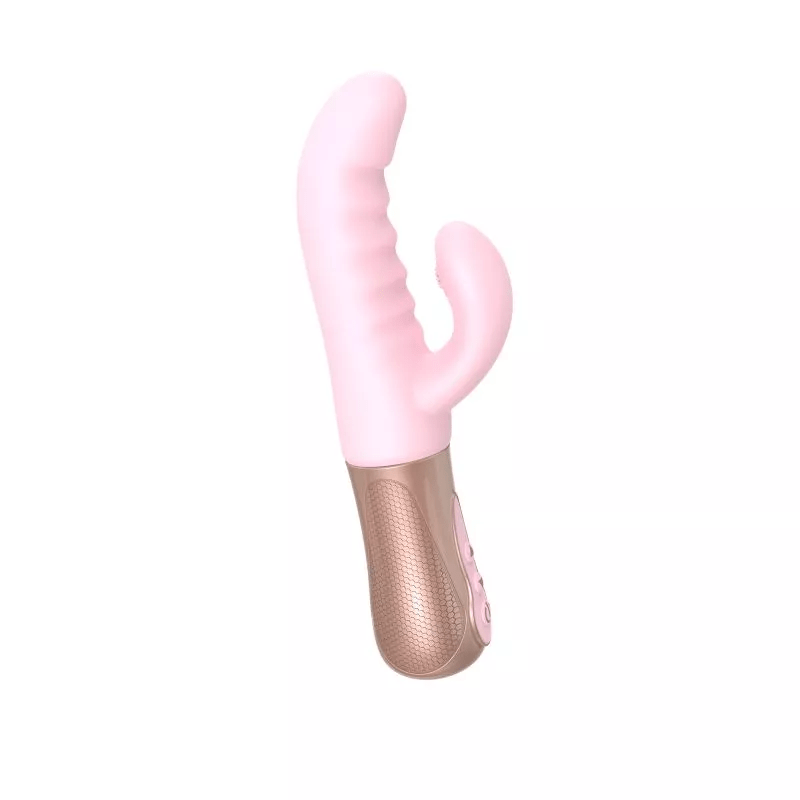 SASSY BUNNY Rabbit Thrusting Vibrator - Baby Pink