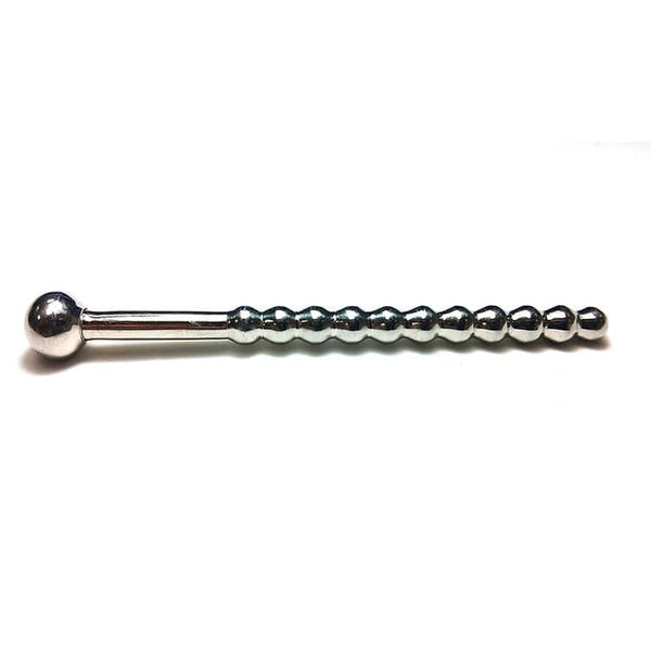Satinless Steel Beaded Hollow Urethral Sound with Stopper