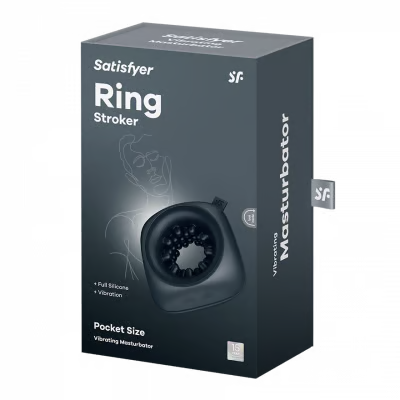 Satisfyer Ring Stroker Black Vibrating Male Stroker