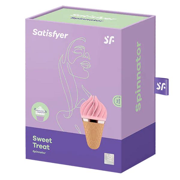Satisfyer Sweet Treat Spinnator Lay-On Vibrator - Pink/Brown