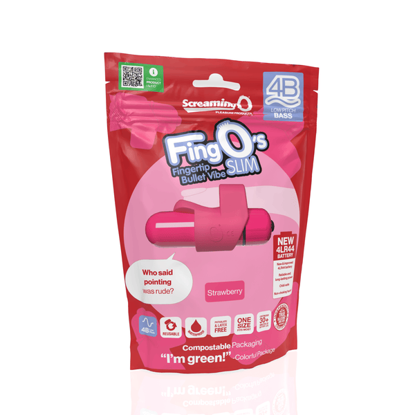 Screaming O 4B FingO Slim Finger Vibrator – Strawberry