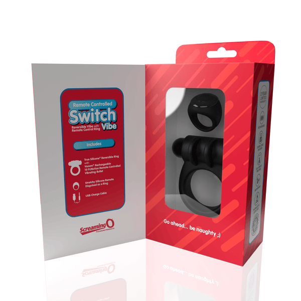 Screaming O Remote Controlled Switch Vibrating Ring - Black