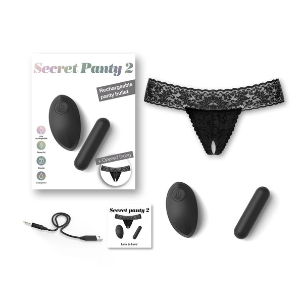 SECRET PANTY 2 & Vibrating Bullet - BLACK ONYX