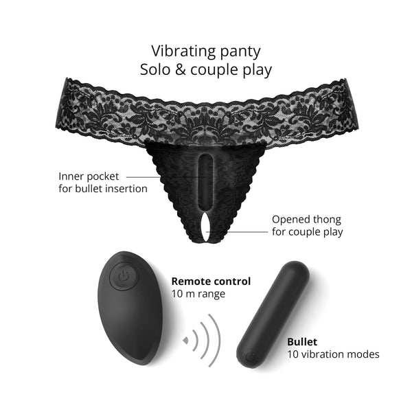 SECRET PANTY 2 & Vibrating Bullet - BLACK ONYX