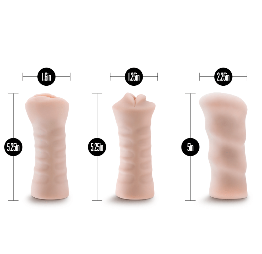 Self Lubricating Vibrating Strokers Kit with Oral, Vaginal & Anal Sleeves