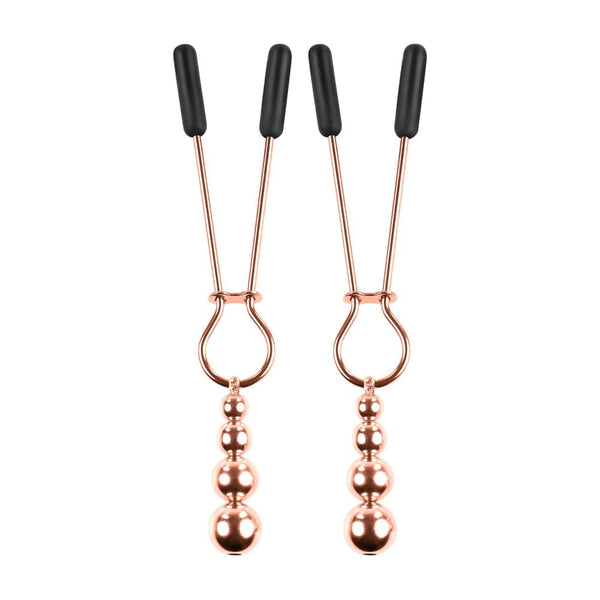 SELOPA - Beaded Nipple Clamps -Rose Gold