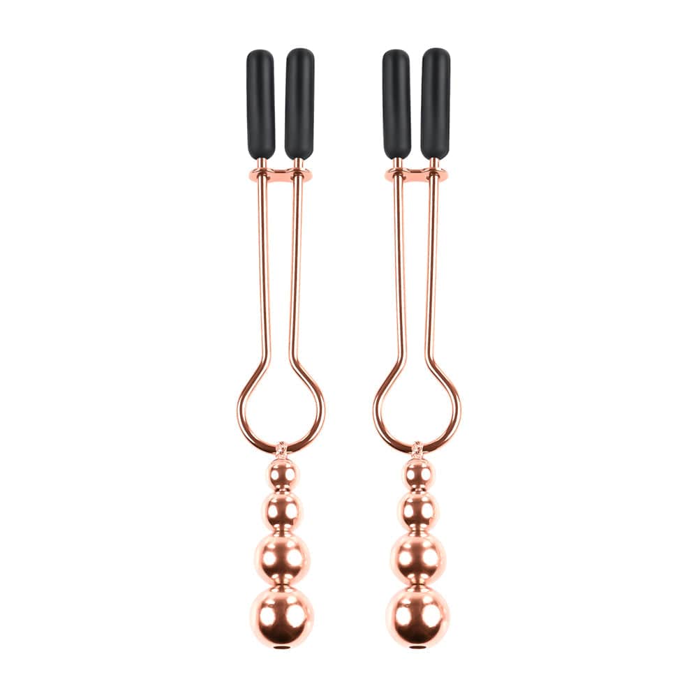 SELOPA - Beaded Nipple Clamps -Rose Gold