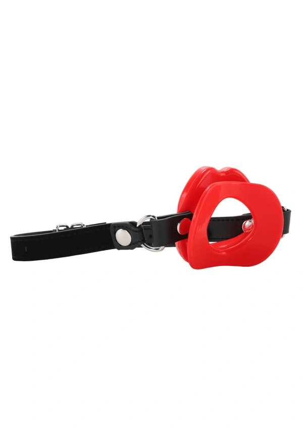 Silicone Lips Open Mouth Gag - Red