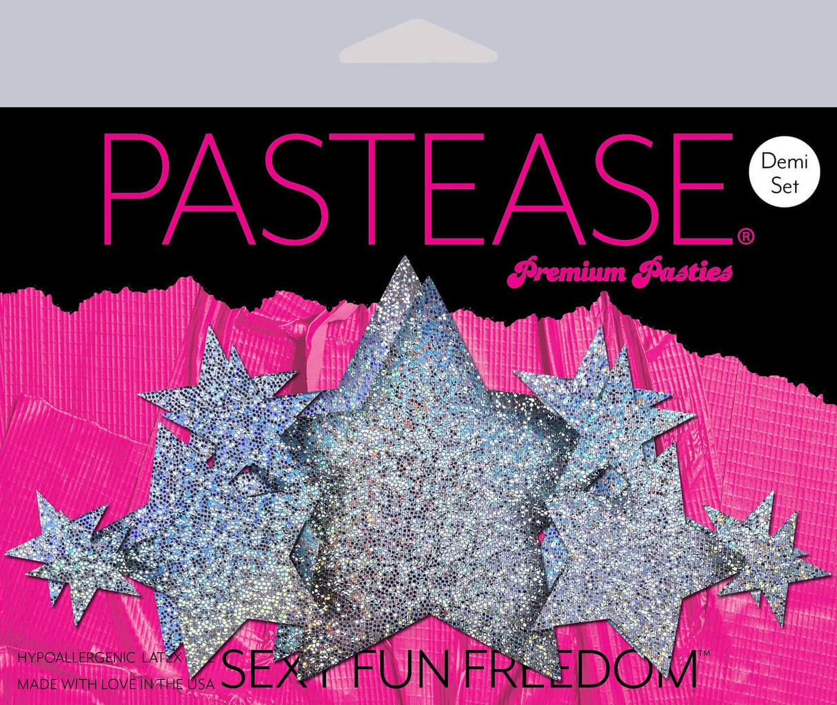 Silver Glitter Stars Breast Cover Demi *