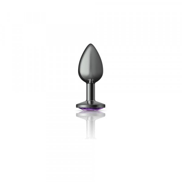 Silver Metal Plug - Round-Purple-Small