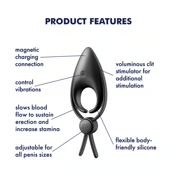 Sniper Vibrating Cock Ring - Black