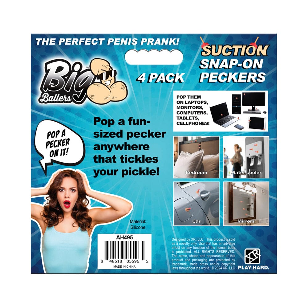 Suction Snap-On Peckers - 4 pk
