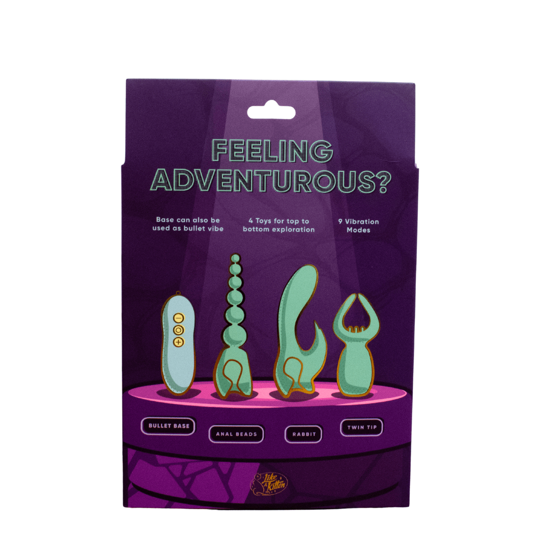 The Pleasure Hunter Kit - Anal Beads, Clitoral Stimulator & Rabbit Vibrator