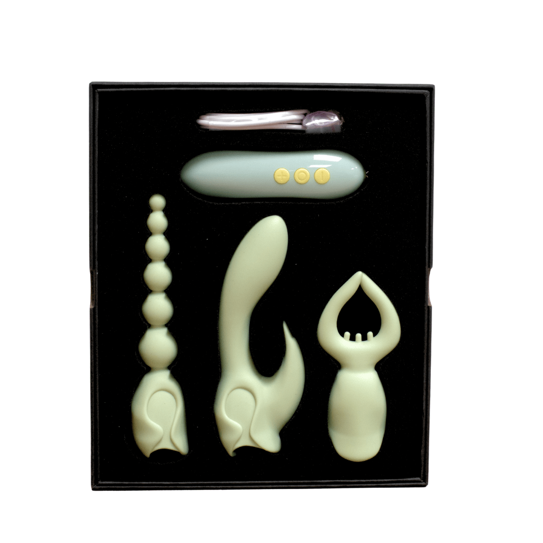 The Pleasure Hunter Kit - Anal Beads, Clitoral Stimulator & Rabbit Vibrator