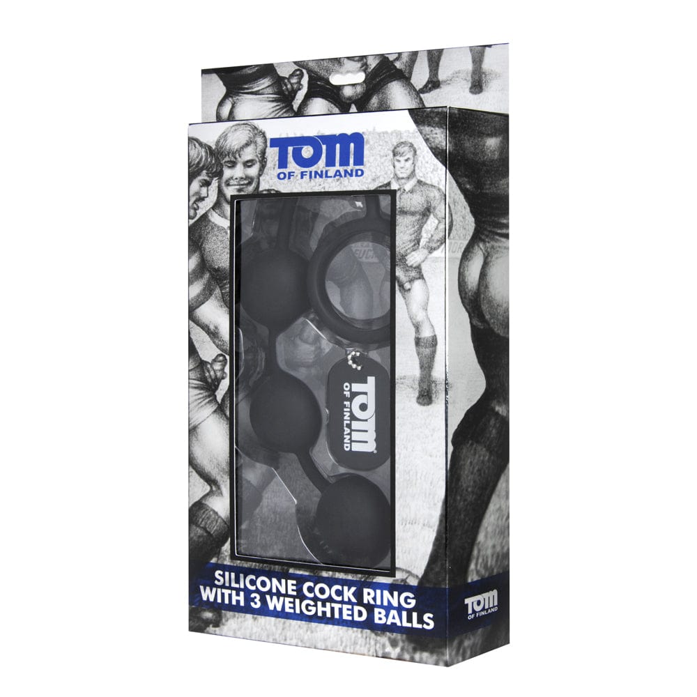 Tom of Finland Cock Ring w 3 heavy balls