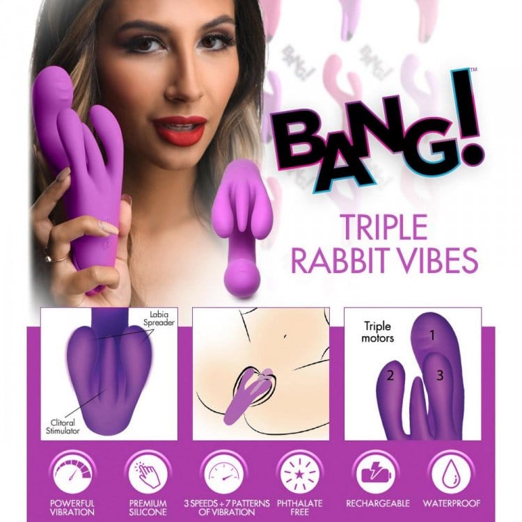 Triple Rabbit Vibrator - Purple *