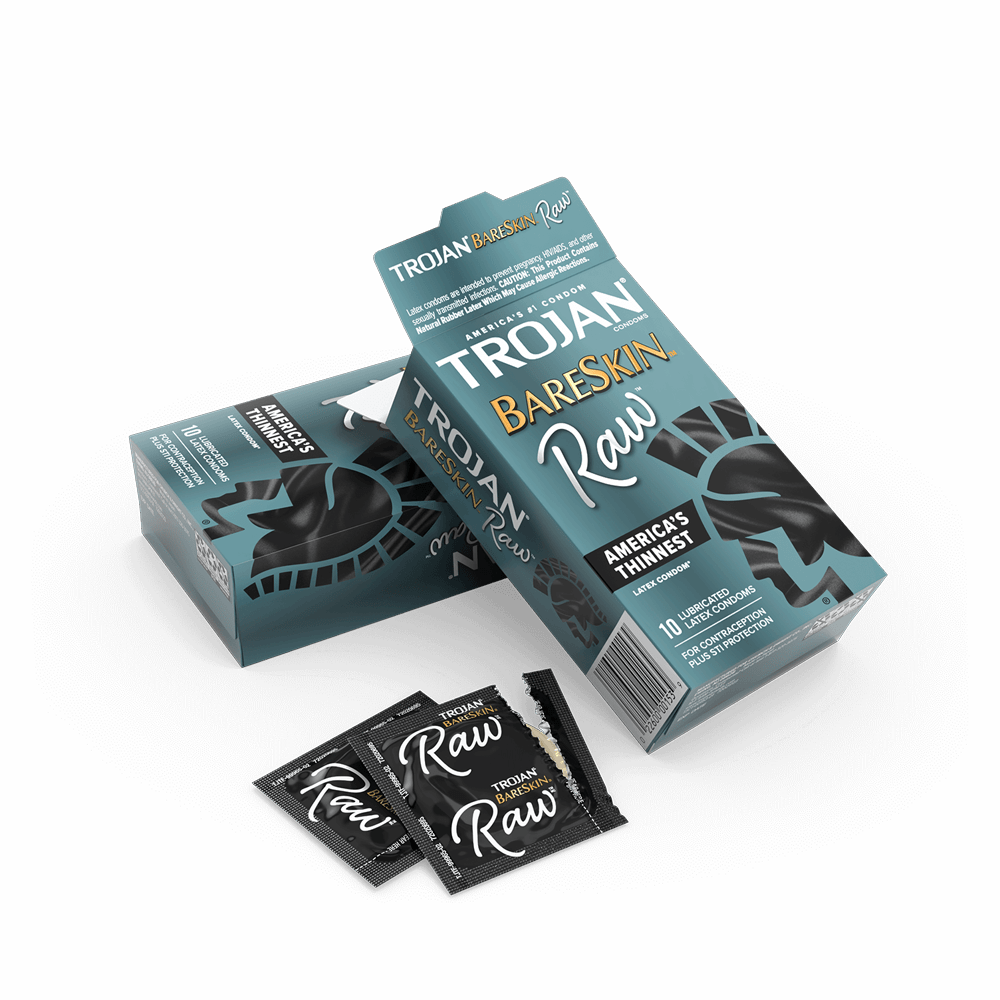 Trojan Bareskin Raw Condoms - 10/Pack