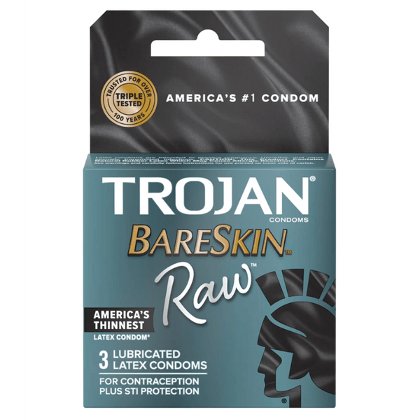 Trojan Bareskin Raw Condoms - 3pk