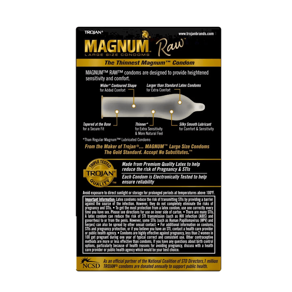 Trojan Magnum Raw Condoms - 10pk