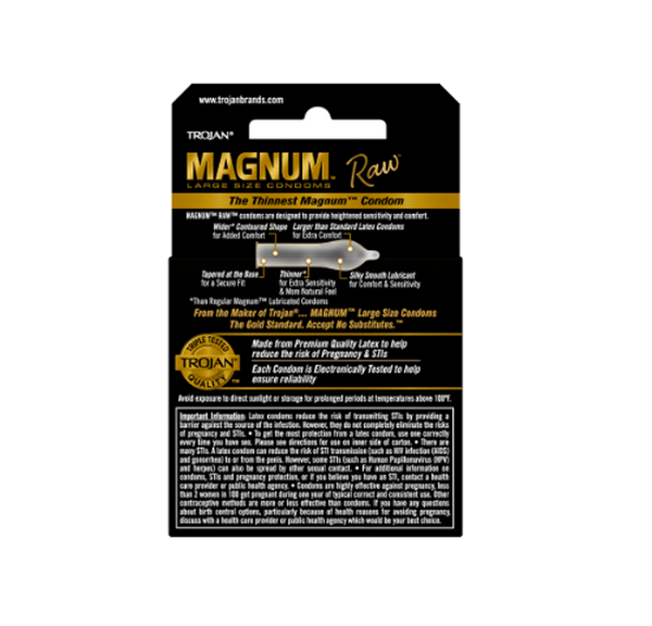 Trojan Magnum Raw Condoms - 3pk