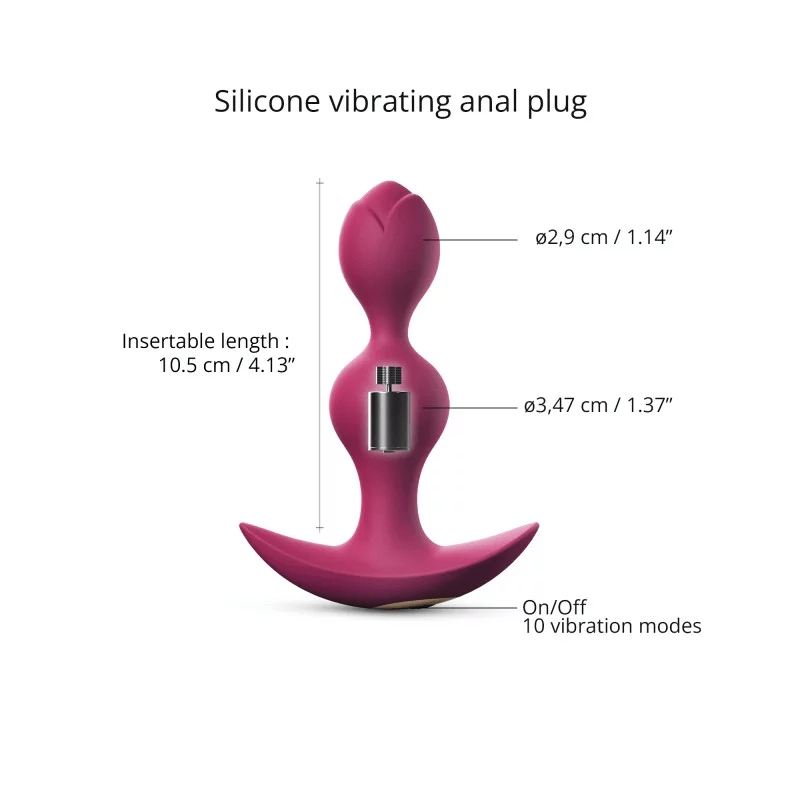 Twinny Bud Vibrating Anal Plug - Plum Star