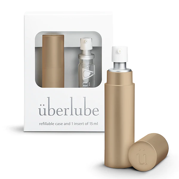 Überlube Good-to-Go Traveler Gold Refillable Silicone Lubricant Case