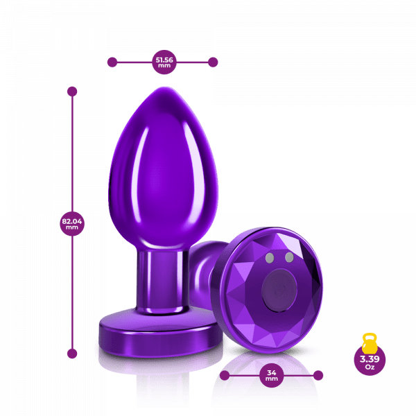 Vibrating Metal Plug - Purple - Medium