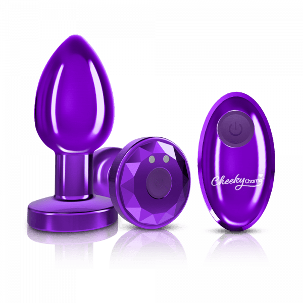 Vibrating Metal Plug - Purple - Medium