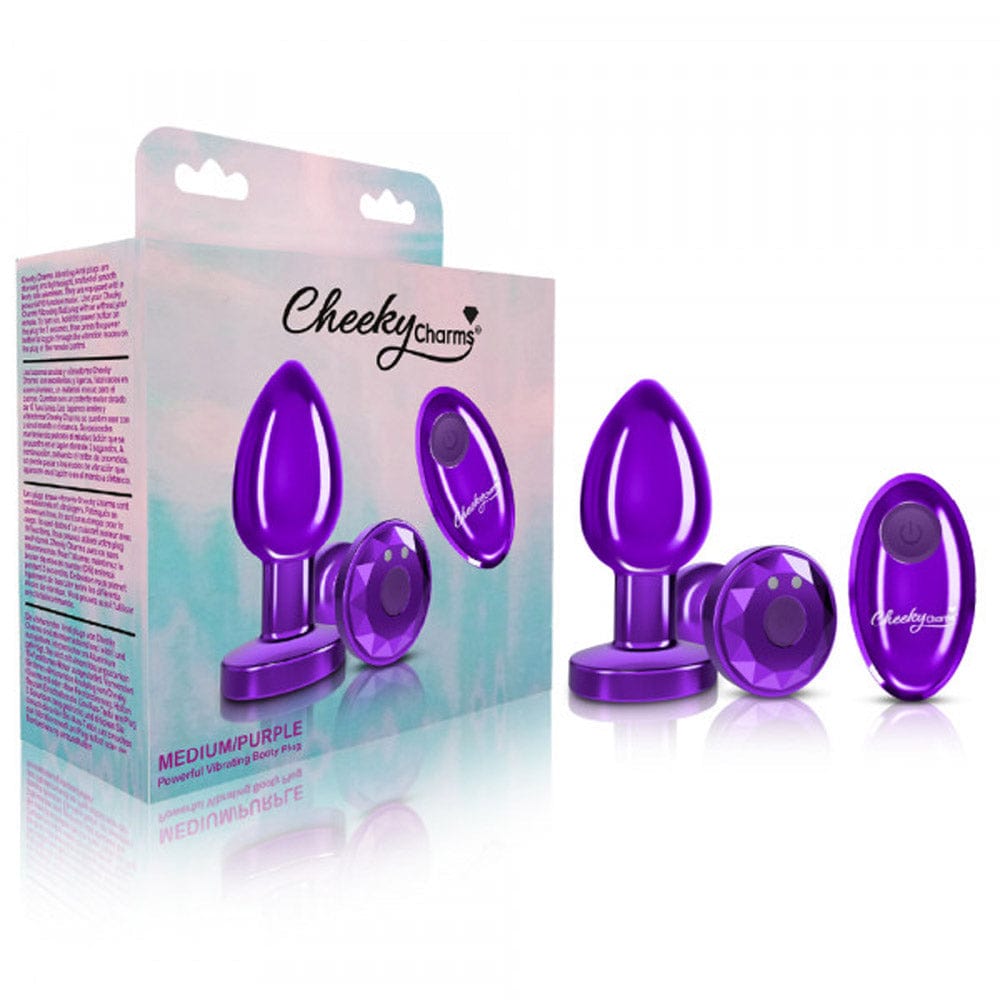 Vibrating Metal Plug - Purple - Medium